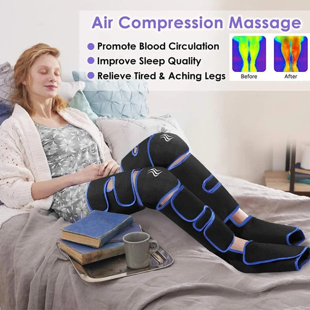 Foot air pressure leg massager