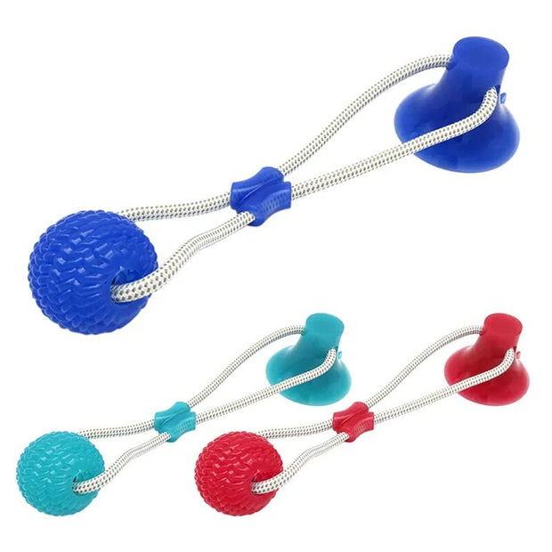 Dog Silicon Cup Suction Tug Ball Toys