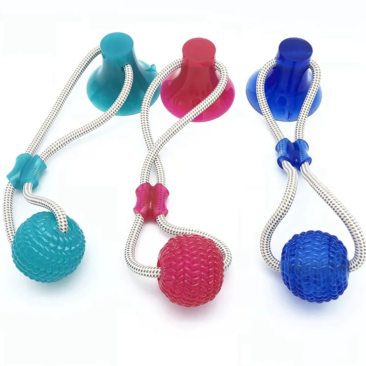 Dog Silicon Cup Suction Tug Ball Toys