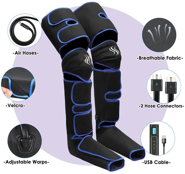 Foot air pressure leg massager