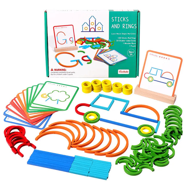 Wooden Sticks Rings Educational Toys