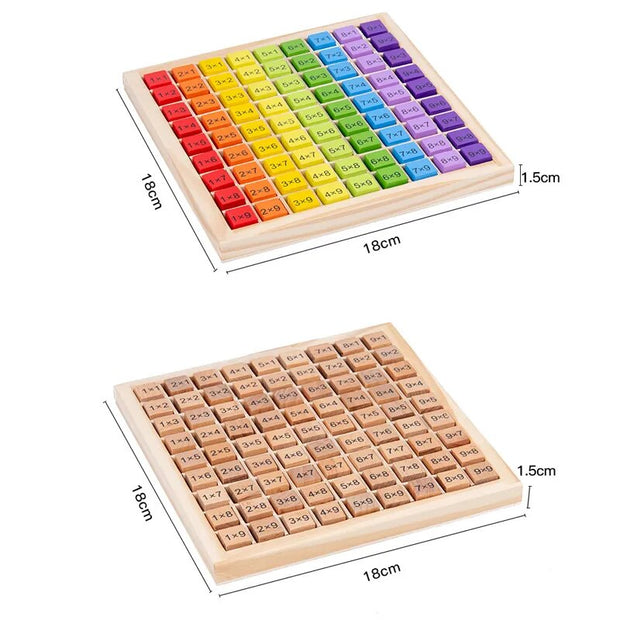 Math Multiplication Wooden Table