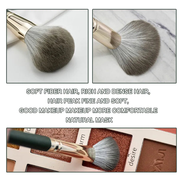 Hot Green Makeup Brushes Set